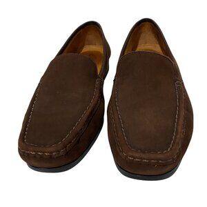 Clarks Suede Slip On Loafers Womens 8.5 M Brown Preppy Academia Officewear Soft